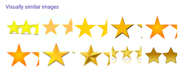 google image search result for visually similar gold stars
